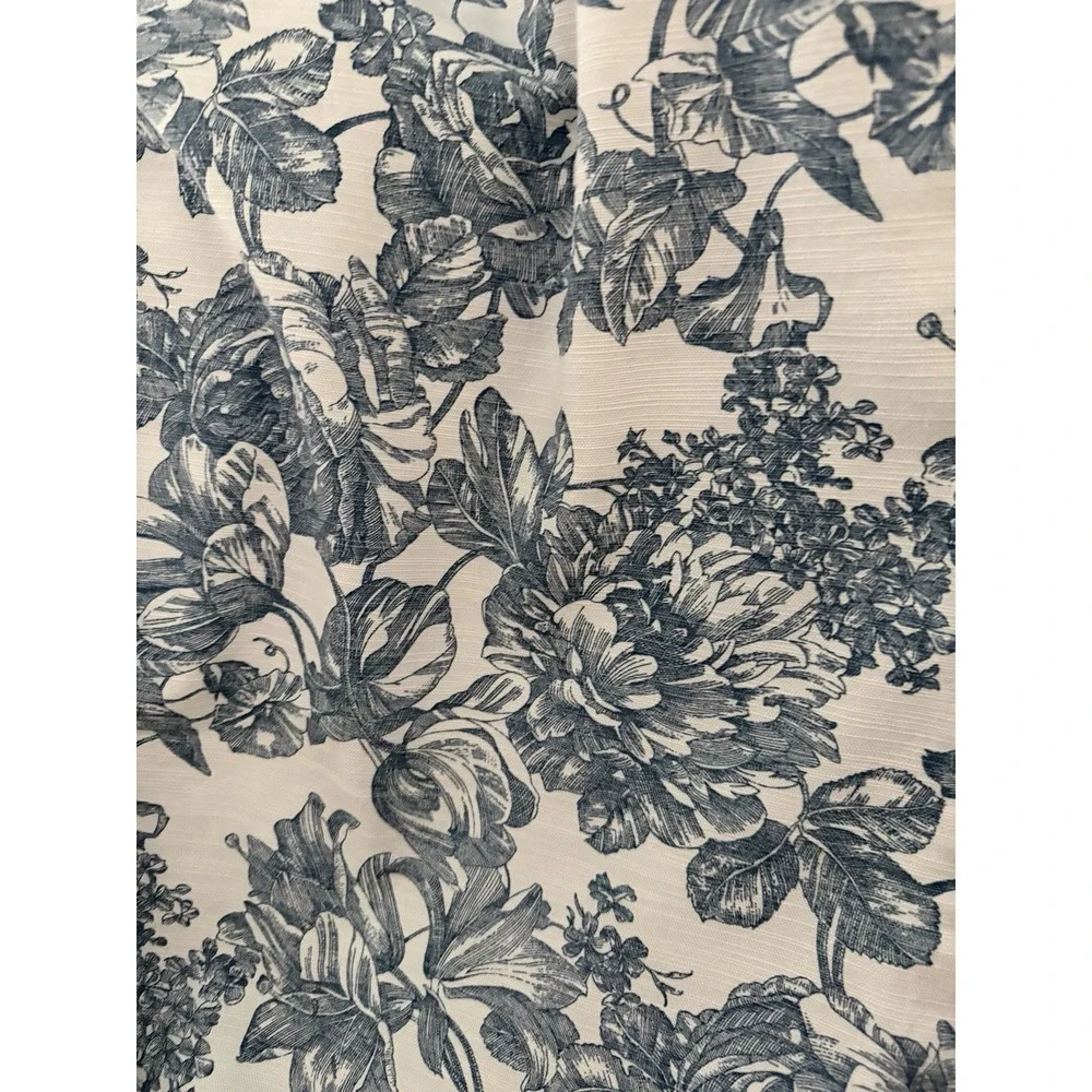 Vintage Waverly Garden Room Toile Blue Floral Curtain Panel 42 X 84 Single 1 PC